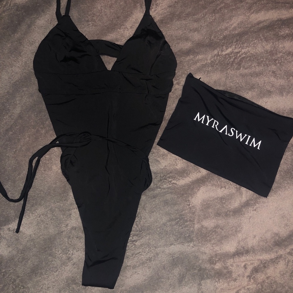 Myra swim; Marie one piece